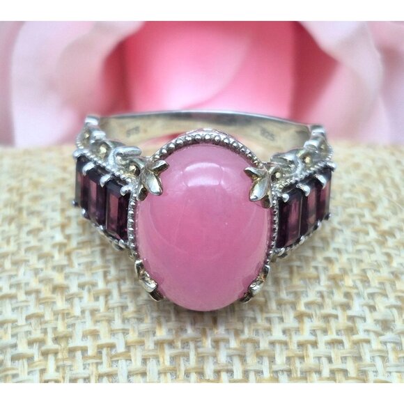 STS Chuck Clemency Sterling Silver & Pink Cocktail Statement Ring Size 11.5 - Picture 4 of 11